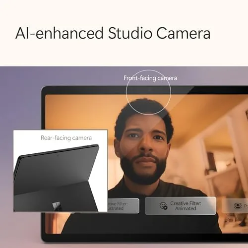 The Surface Pro OLED displaying a photo gallery with vivid colors