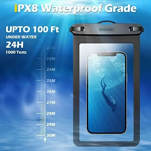 The XL Large Waterproof Cell Phone Pouch - 2 Pack Underwater in real use