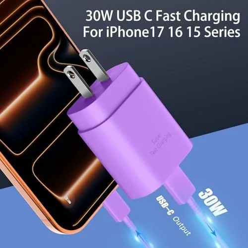 Close look at the Phone 17 16 15 Charger Fast Charging,30W USB C Phone build quality