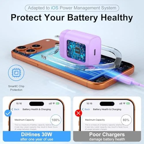 Another view of the Phone 17 16 15 Charger Fast Charging,30W USB C Phone