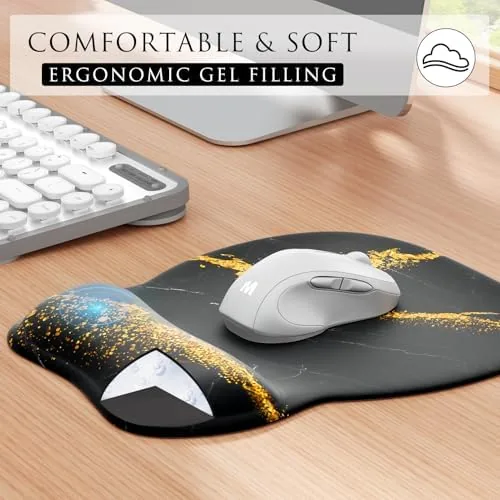 The MROCO Ergonomic Mouse Pad with Gel Wrist Rest, 9.4 x in real use