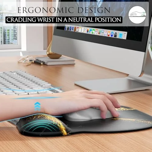 Another view of the MROCO Ergonomic Mouse Pad with Gel Wrist Rest, 9.4 x