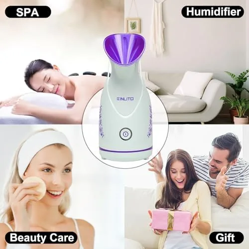 The KINLITO Facial Steamer Nano Ionic Warm Mist Portable for Home SPA (Purple) compared in context