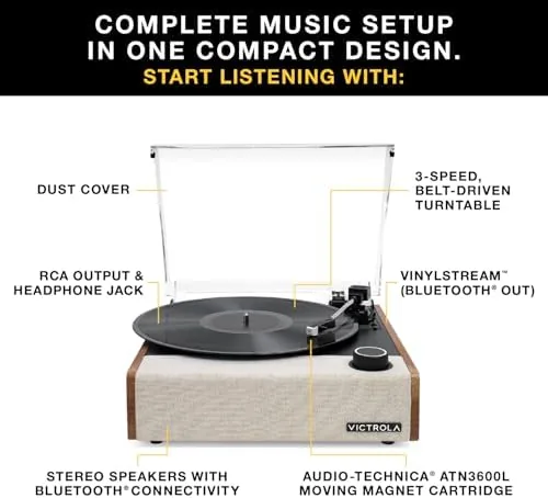 Close look at the Victrola Eastwood II - Bluetooth Record Player with Speakers build quality