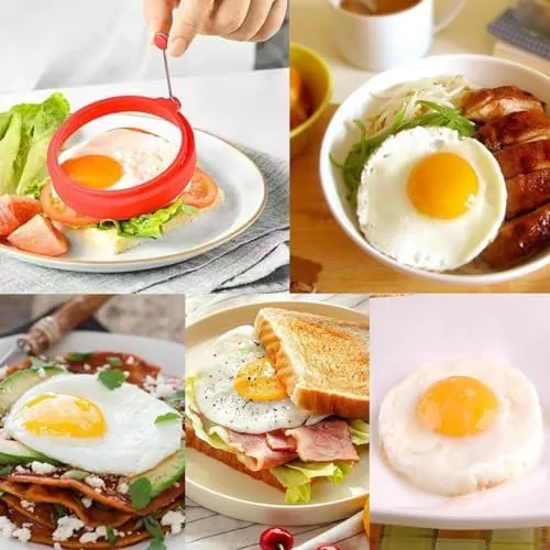A sandwich built with a perfectly round fried egg