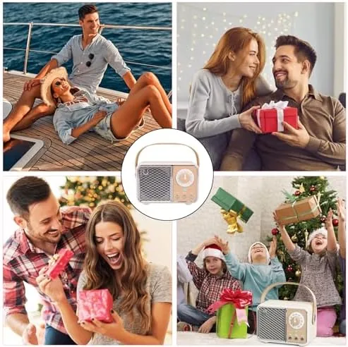 Close look at the Dosmix Retro Bluetooth Speaker,Vintage Decor,Wireless Beige | Gift Old Fashion build quality
