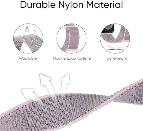A nylon band connected to the lugs of an Apple Watch