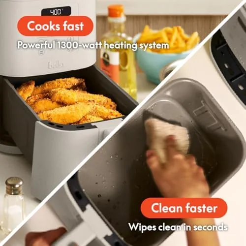 Crispy golden chicken wings finished in the bella air fryer on a serving plate