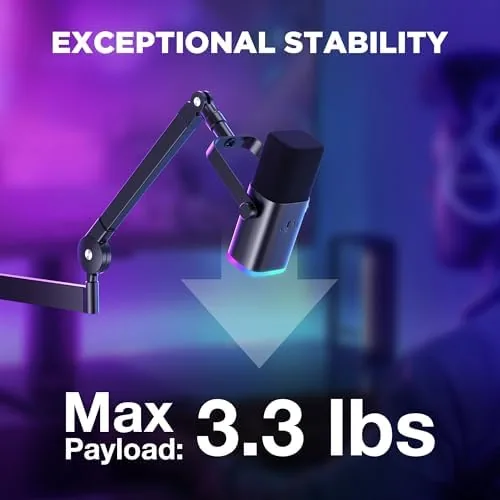 The InnoGear Mic Arm Low Profile Microphone Boom Arm Mic Stand in real use