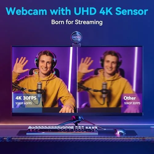 Close look at the EMEET S600 4K Webcam for Streaming, Sony 1/2.55'' Sensor, PDAF build quality