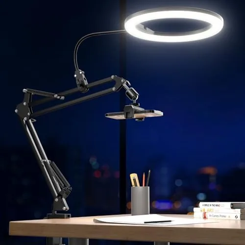 Overview of the UBeesize 10" Ring Light with Overhead Phone Mount for Content