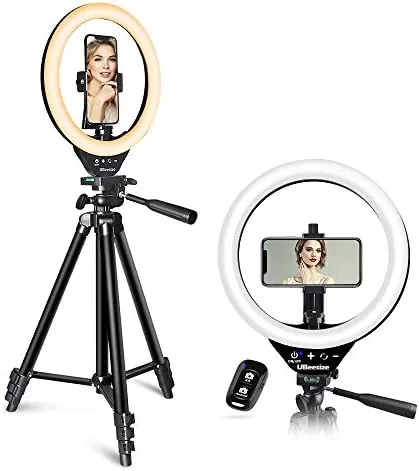 Testing the UBeesize 10" Ring Light with Overhead Phone Mount for Content over two weeks