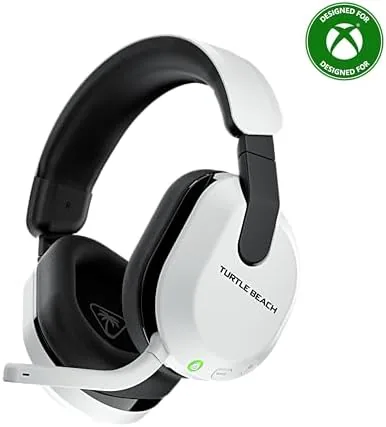 The white Turtle Beach Stealth 600 wireless headset on a desk