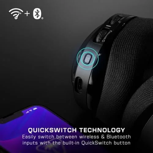 Close up of the memory foam ear cushions and the headband of the Stealth 600