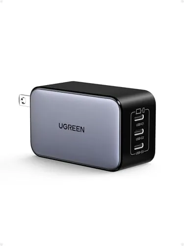 Overview of the UGREEN Nexode 65W GaN USB C Wall Charger, 3-Port Type-C