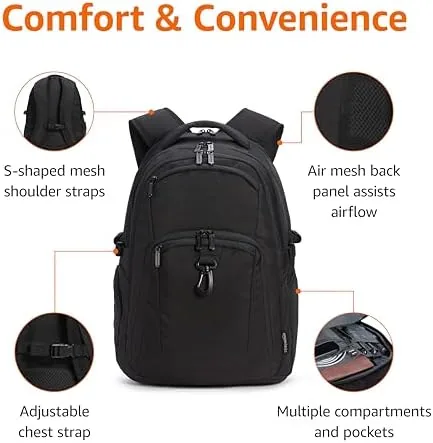Close look at the Amazon Basics Travel Laptop Backpack with Multiple Pockets and Compartments build quality