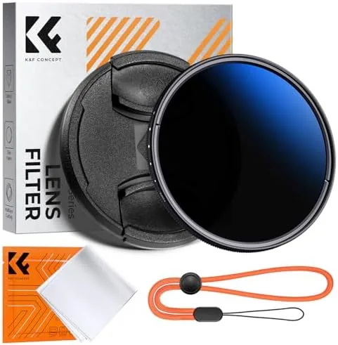K&F CONCEPT 58mm Variable ND2-400 Lens Filter+Filter Cap+Cleaning Cloth | 18 Multi-Layer Coatings 1-9 Review: Tested and Rated