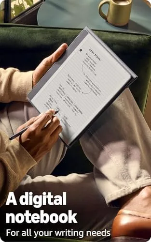The Kindle Scribe AI summarization panel showing a clean text summary of handwriting