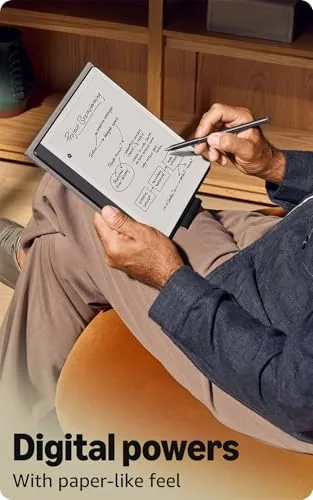 An annotated PDF open on the Kindle Scribe with handwritten margin notes