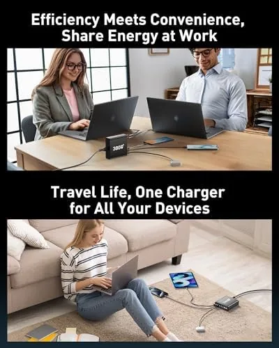The 380W USB C Charger Block with 4 USB Cables Dual compared in context