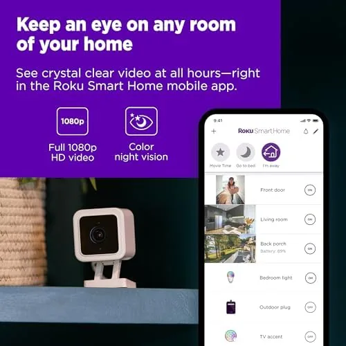 Close look at the Roku Indoor Camera for Home Security, 1-Pack - Wired Security build quality