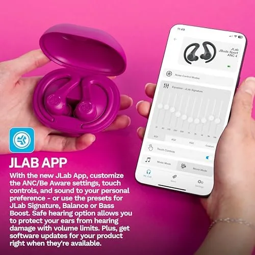 The JLab , JBuds Sport ANC 4, True Wireless Earbuds, Active compared in context