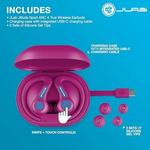 Testing the JLab , JBuds Sport ANC 4, True Wireless Earbuds, Active over two weeks