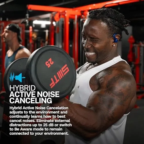 Detail shot of the JLab, JBuds Sport ANC 4, True Wireless Earbuds, Active Noise features