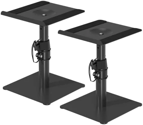 Suptek Free-Standing Speaker Stand Desktop Set, 9.6 x 8.8 inch Trays, Height Adjustment and Review: Tested and Rated
