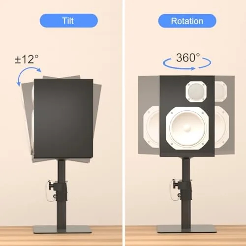 The Suptek Free-Standing Speaker Stand Desktop Set, 9.6 x 8.8 inch in real use
