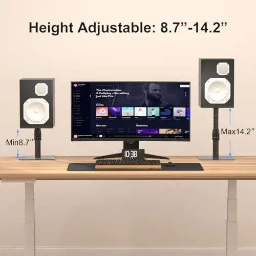 Another view of the Suptek Free-Standing Speaker Stand Desktop Set, 9.6 x 8.8 inch