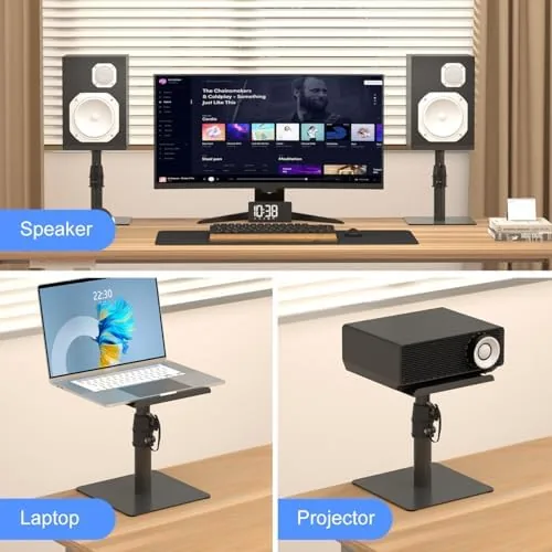 The Suptek Free-Standing Speaker Stand Desktop Set, 9.6 x 8.8 inch compared in context