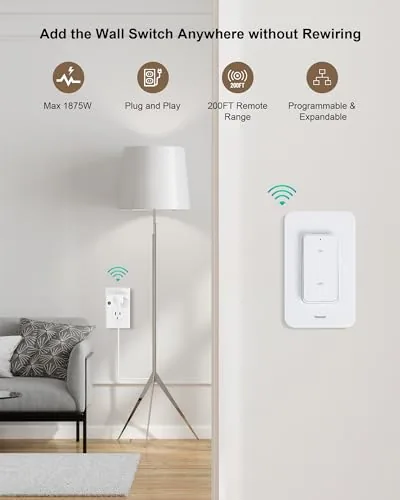 Close look at the Remote Control Outlet with Wireless Wall Switch, 200FT Long Range build quality