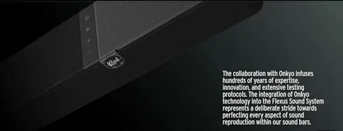 Klipsch FLEXUS-100 remote control and soundbar detail