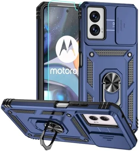 The blue silicone and hard plastic case fitted on a Moto G Power 5G 2024