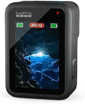 The HERO12 Black beside a rival action camera showing sensor and lens size