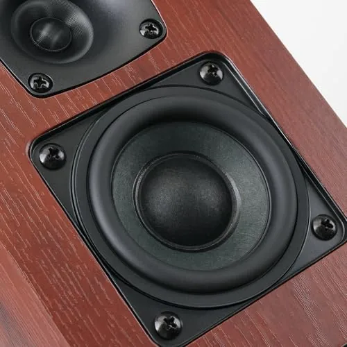 Detail shot of the RIOWOIS Powered Bookshelf Speakers, Desktop Speakers for Record Player | features