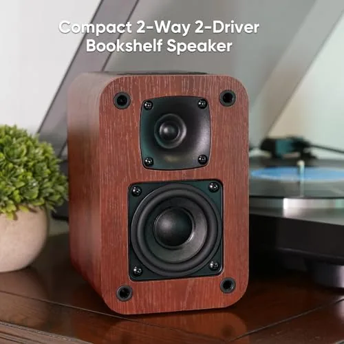 The RIOWOIS Powered Bookshelf Speakers, Desktop Speakers for Record Player | in real use