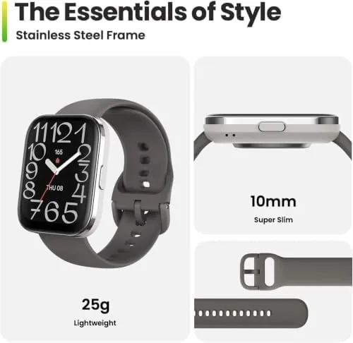 Close look at the Amazfit Bip 5 Unity Smart Watch, 1.9" Screen, 11-Day Battery, iOS/Android build quality