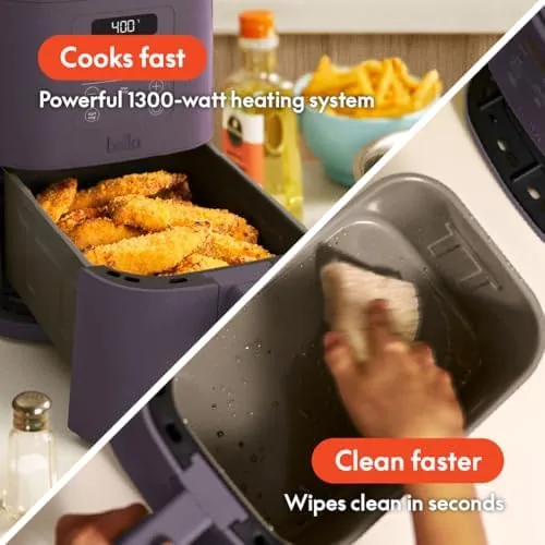 A plate of crispy golden wings cooked in the Bella Slim air fryer