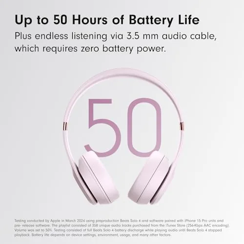 Beats Solo 4 in Cloud Pink on an office desk