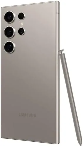 Titanium frame edge and the built in S Pen slot on the S24 Ultra