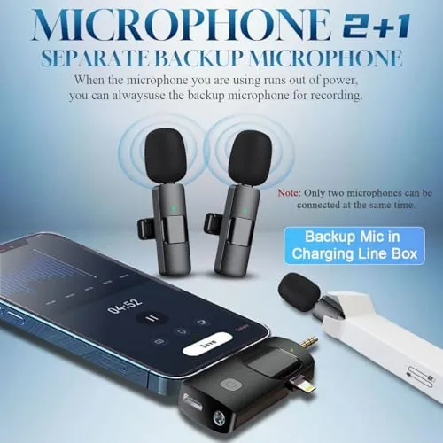 Close look at the 3 in 1 Wireless Lavalier Microphone for iPhone, iPad, Android build quality
