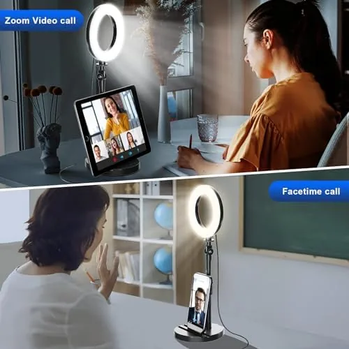 Another view of the Desk Ring Light with Telescopic Stand, Travel Desktop Hola Light