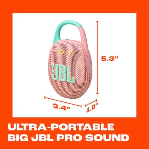 Another view of the JBL Clip 5 - Ultra-Portable Waterproof Speaker - Pink |