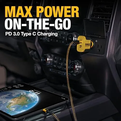 The DEWALT Heavy Duty USB C Car Charger, 120W 2-Port PD compared in context