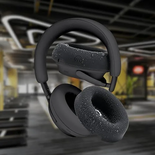 Wearing the covered QuietComfort Ultra headphones during a treadmill run