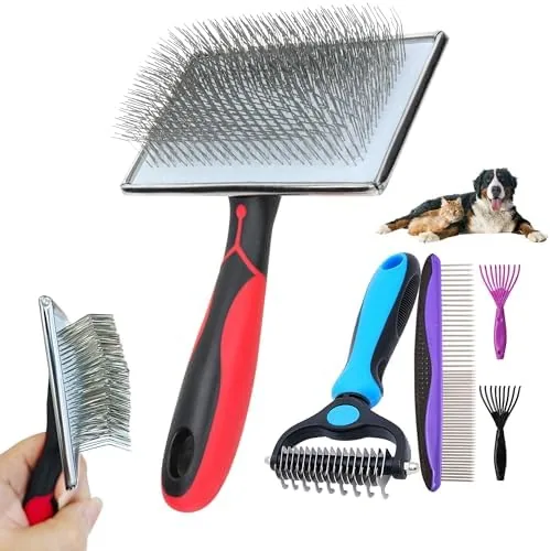 5-in-1 Dog Grooming Kit Review: Extra Long Pins Tame Heavy Shedding