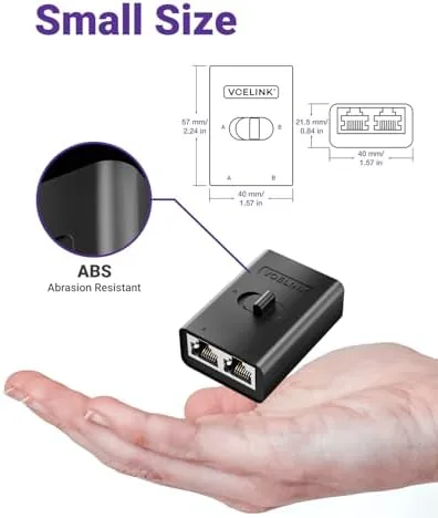 The VCELINK 1000Mbps Passive Ethernet Selector, CAT6 Ethernet Switch, 1-Pack | compared in context