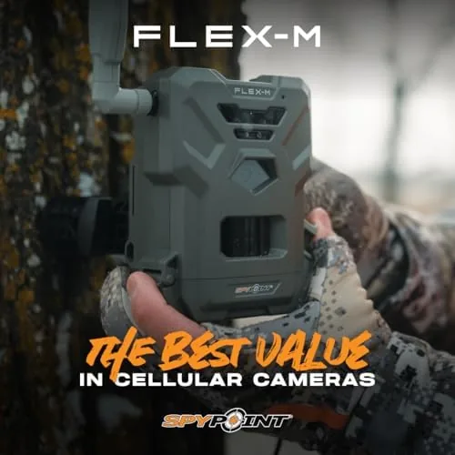 Detail shot of the SPYPOINT Flex-M Twin Pack Cellular Trail Cameras - Best Hunting features